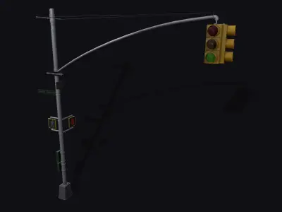 Traffic Light Low-poly 3D model 3