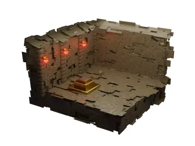 Old Stone generative Wall 3D model