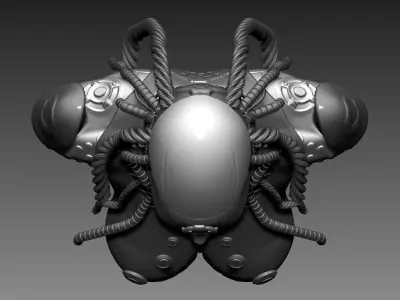 Female bust of a sci-fi Cyborg  highly poly 3D print model
