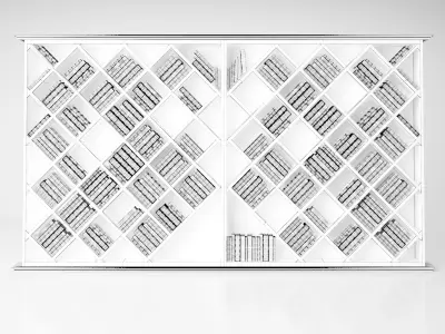 Book Shelf - Art Deco GreyBlack Design 3D model