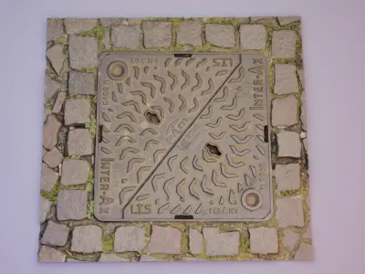 Ultra-realistic cover manhole 01 high-poly 3D model