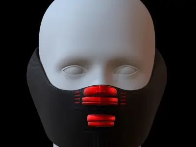 Gas mask helmet 3d model scifi Low-poly  Low-poly 3D model 135