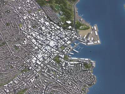 Hobart - 3D City Model Low-poly 3D model