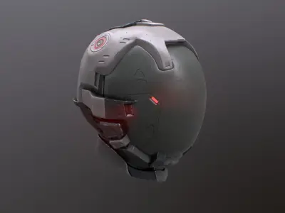 Sci-fi Helmet Low-poly 3D model