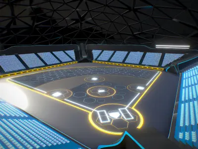 BaseBall Glow Stadium PBR Low-poly 3D model