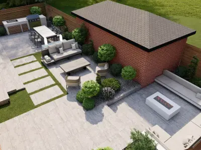 Garden Landscape 3D Model - SketchUp and Lumion Scene 3D model 3D model