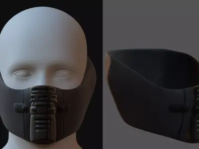Gas mask helmet 3d model scifi Low-poly  Low-poly 3D model 163