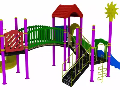 Kids Outdoor Playground 14 3D model