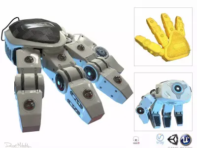 Robot Hand Low Poly PBR Low-poly 3D model