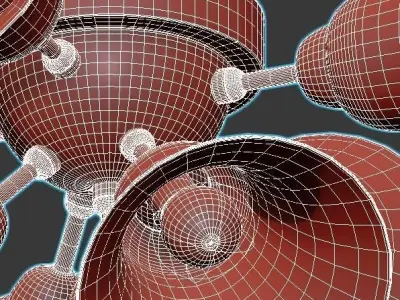 oneida chrome and glass ceiling light fixture 3D model