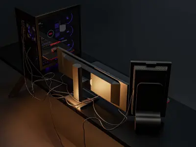Gaming PC 3D model Low-poly 3D model