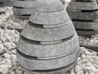 Lawn street stone decor  3D model