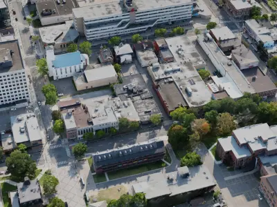 Urban city with large buildings 3D model