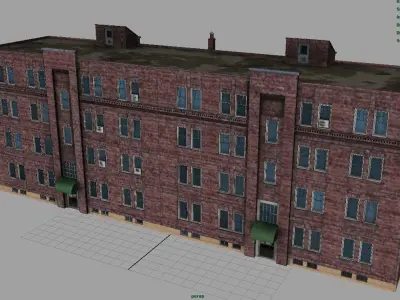 Apartment Building Low-poly 3D model