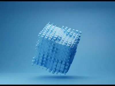 Geometry Nodes Cube Low-poly 3D model