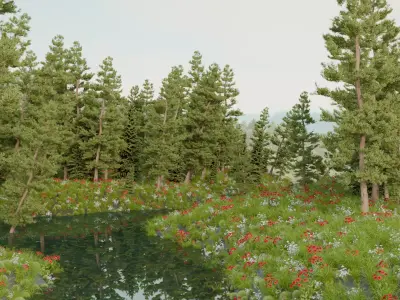 Nature island and landscape 3D model