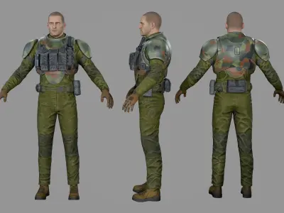 Sci-fi Trooper Low-poly 3D model