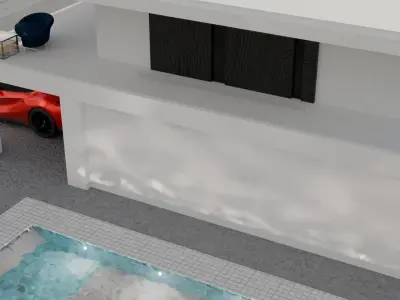 Simple modern villa exterior  3D model