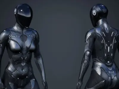Sci-Fi Female 5 Low-poly 3D model