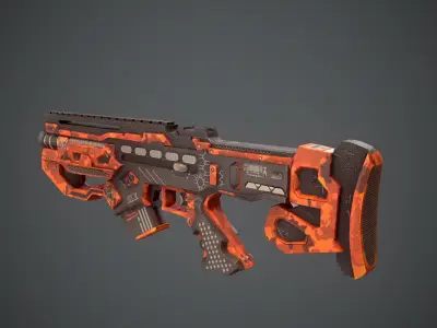 Space gun sci fi concept weapon Low-poly 3D model