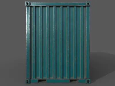 Dark Teal Shipping Container PBR Low-Poly Game Ready 3D Model Low-poly 3D model