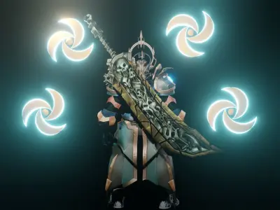 Orkious man in armor with lights 3D model