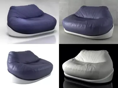 Hug leather lounge chair 3D model