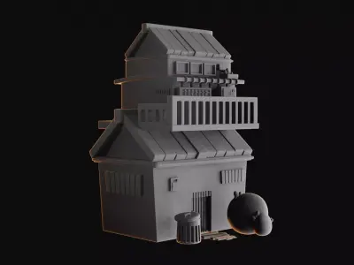 Stylize Wooden House  3D model