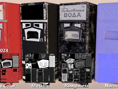 Retro Soda Machine PBR Game-ready Low-poly 3D model