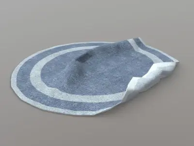 Rug 2 circular Low-poly 3D model