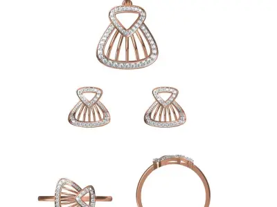 Light wt Ring Earrings Pendant set stl jcd 1-render details 3D print model 4