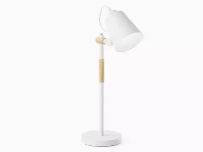 Adjustable Study Desk Lamp White Low-poly 3D model