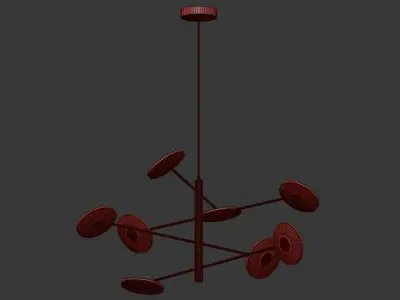 Post Modern Black Metal Light Fixture 3D model