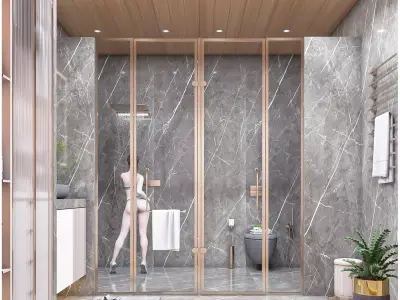 PD01 BATHROOM Low-poly 3D model