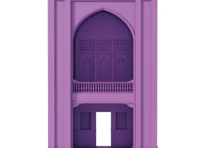 Old Turkish Arched Window Set 143 Islamic Architecture 3D print model