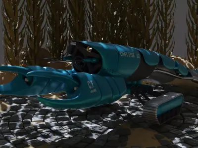 Crayfish 02 Low-poly 3D model