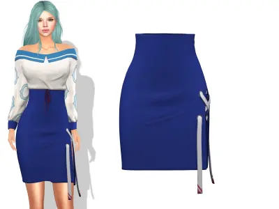 Anime Girl Skirt Low-poly 3D model