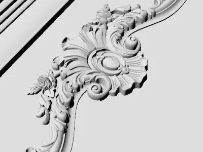 Carved decors door 3D model