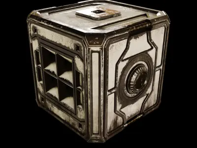 Sci-fi Post-apo Box Container Storage Low-poly 3D model