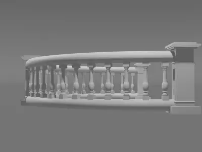 Curved Balustrade 3D print model