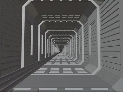 sci fi tunnel 3d model 3D model