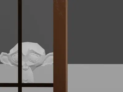 Realistic wooden window - Textured  3D model