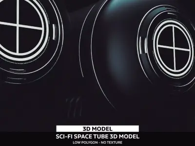 N42 Sci Fi Tube  Low-poly 3D model