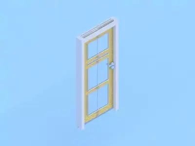Modern door 3d model Free low-poly 3D model