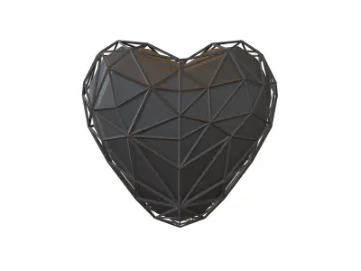 Stylish Heart V4 002 Low-poly 3D model