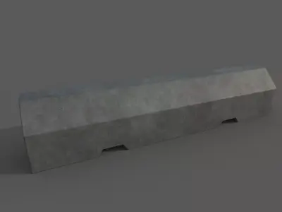 Concrete Barrier Type 7 Low-poly 3D model