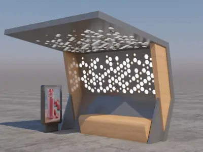 Bus Stop Modern 2 3D model