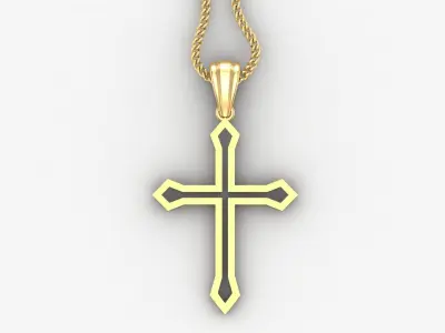 High Cross Pendant Light Gold 18K 4CP023 3D print model