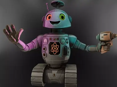 Retro-Futuristic Companion Bot - 3D Print 3MF and STL 3D print model