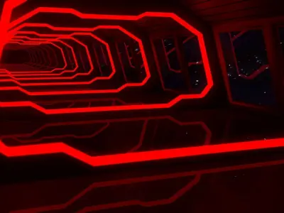 Sci Fi Corridor Low-poly 3D model 11